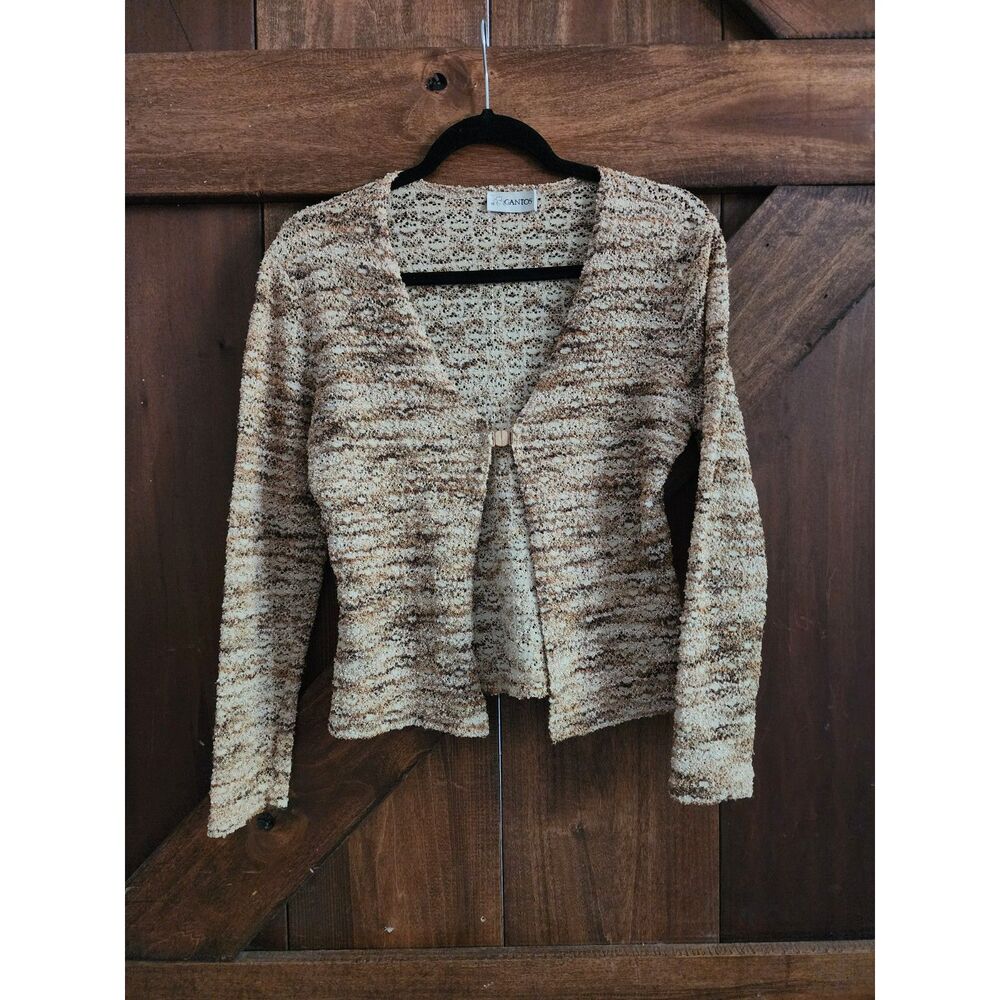 Vintage Gantos Earth Tone Textured Knit Cardigan - Size M
